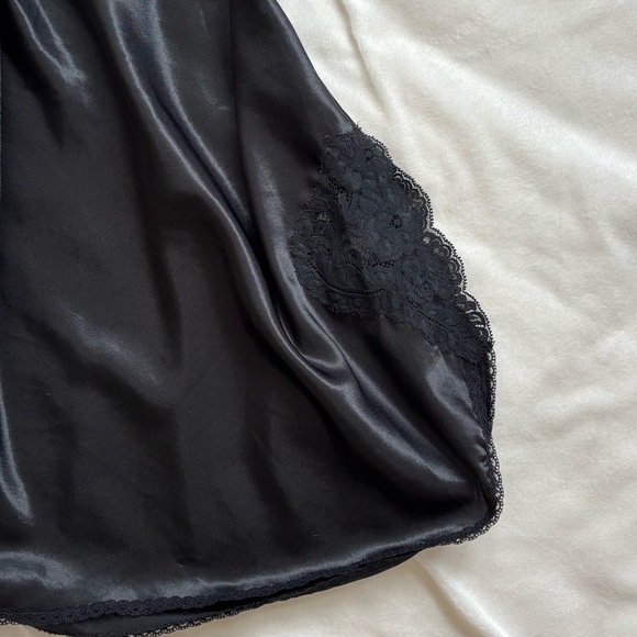 Vintage Wondermaid Satin and Lace Black Lingerie Slip - Picture 5 of 9